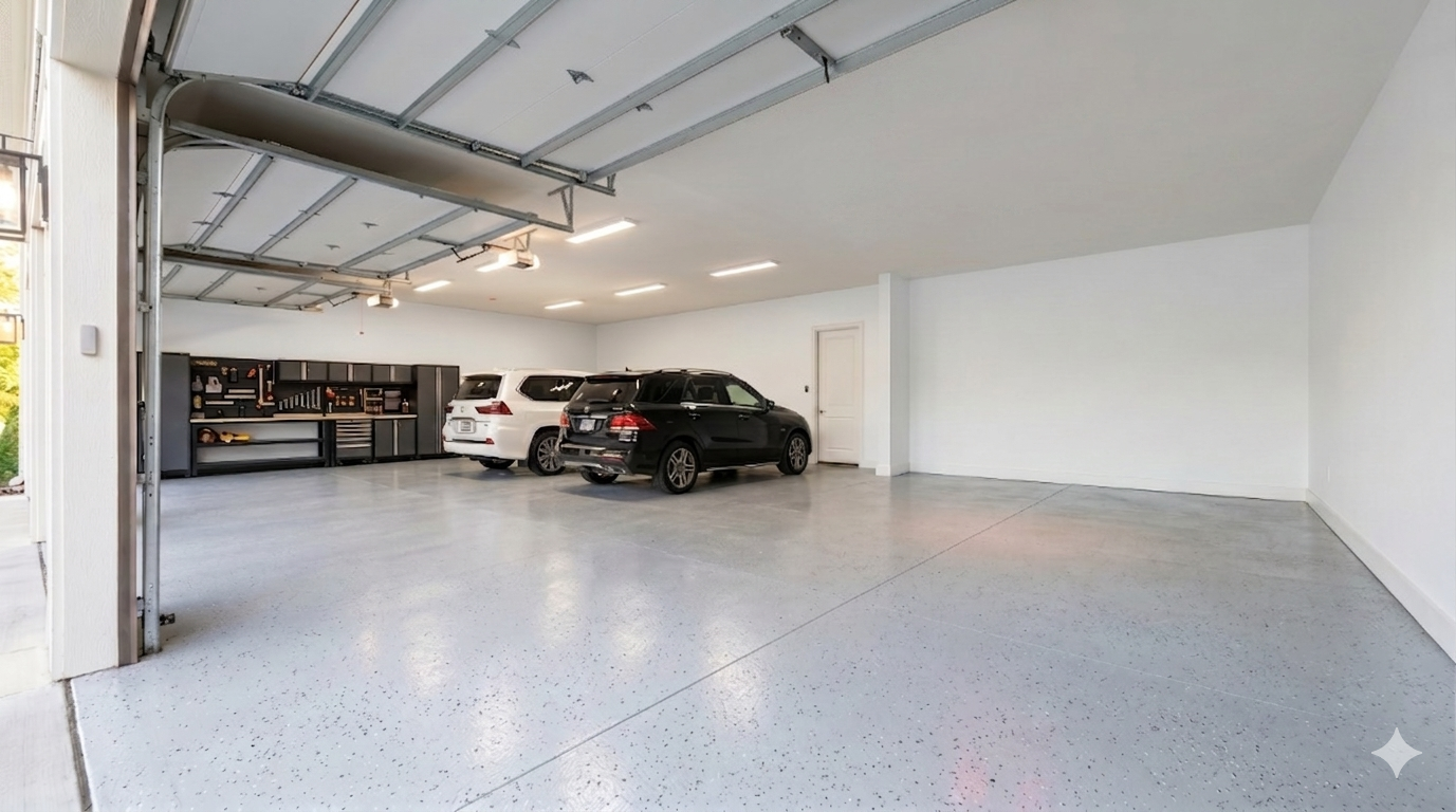 Empty garage before conversion